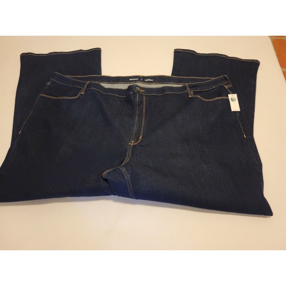 NEW Old Navy womens WOW high rise flare jeans PLUS size 30 stretch solid dark